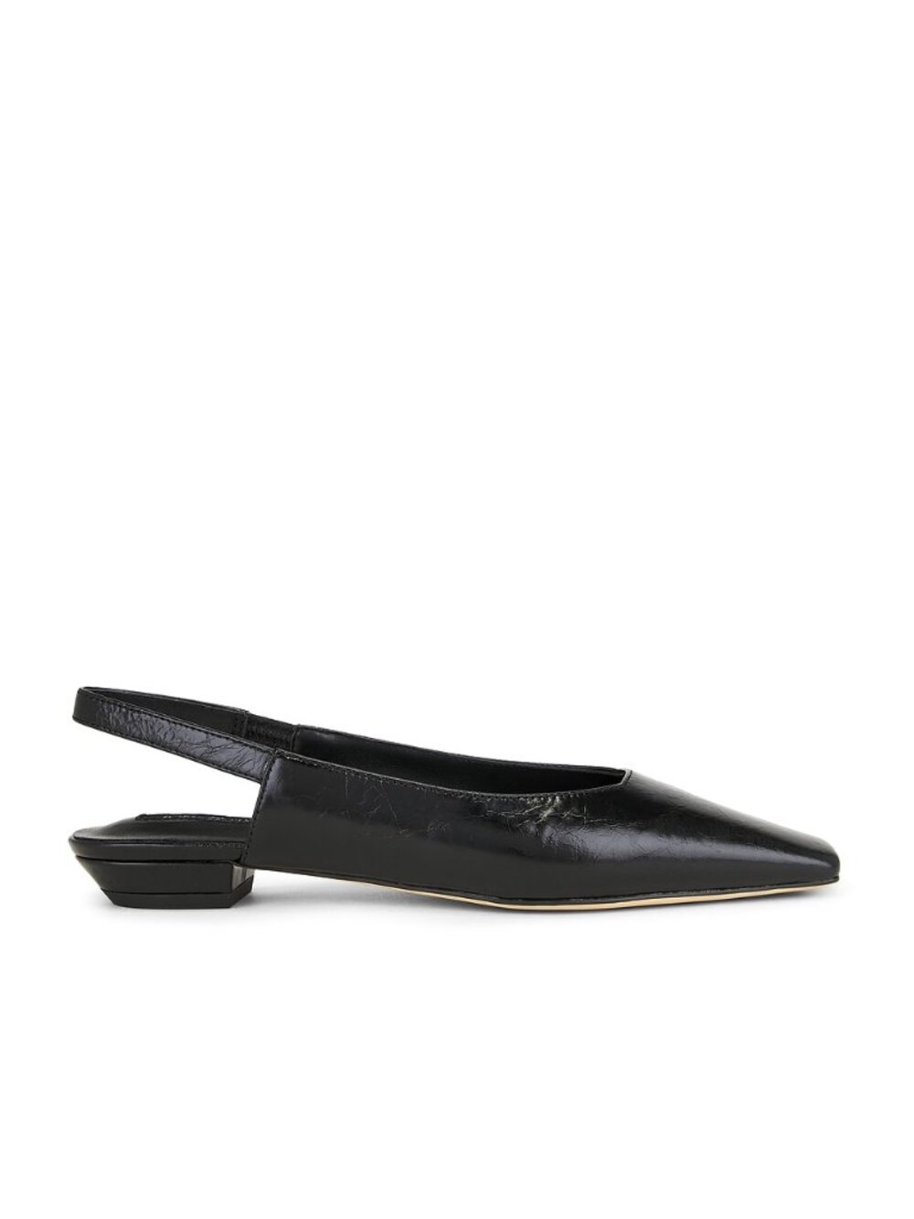 Tony Bianco Akita Flat in Black Crinkle leather block kitten heel loafer
